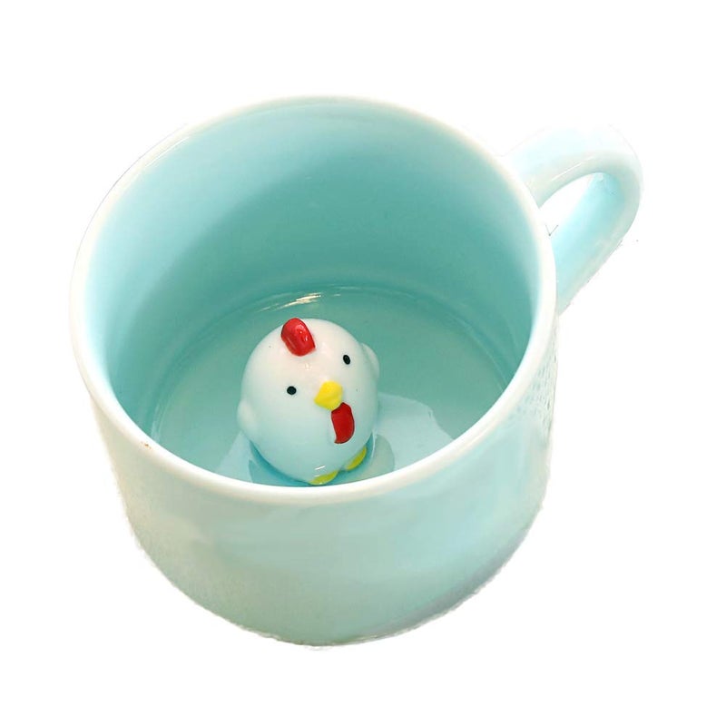ZaH 3D Mug Animal Inside Cup Cartoon Ceramics Figurine Teacup Christmas Birthday Gift for Boys Girls Kids Women Men Coffee Mug (Chic) - Image 1